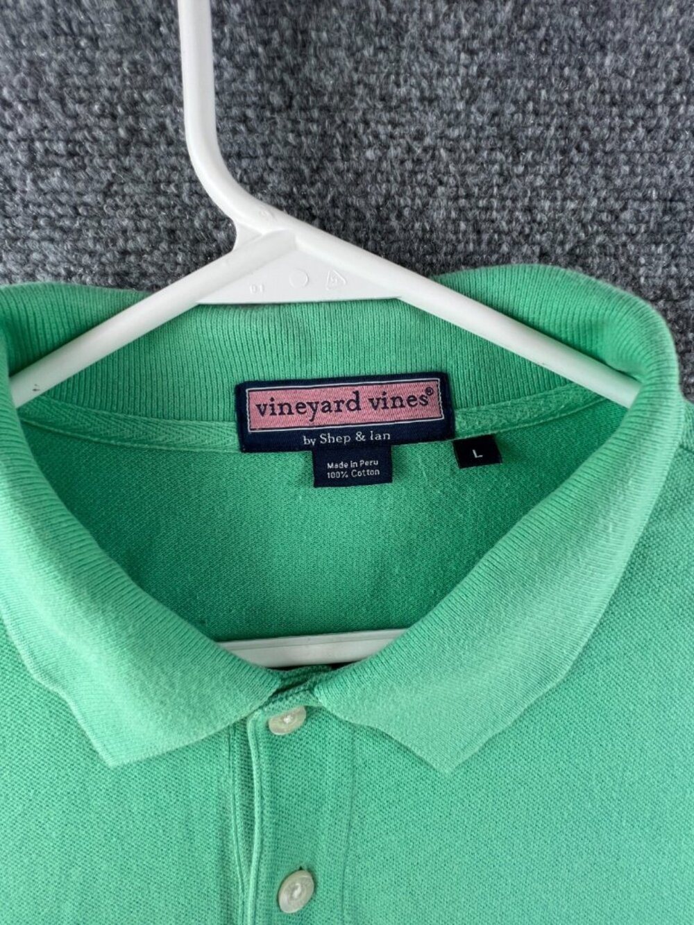 Vineyard Vines Short Sleeve Polo Shirt Men’s Solid Green Pullover Cotton Large - Picture 7 of 15